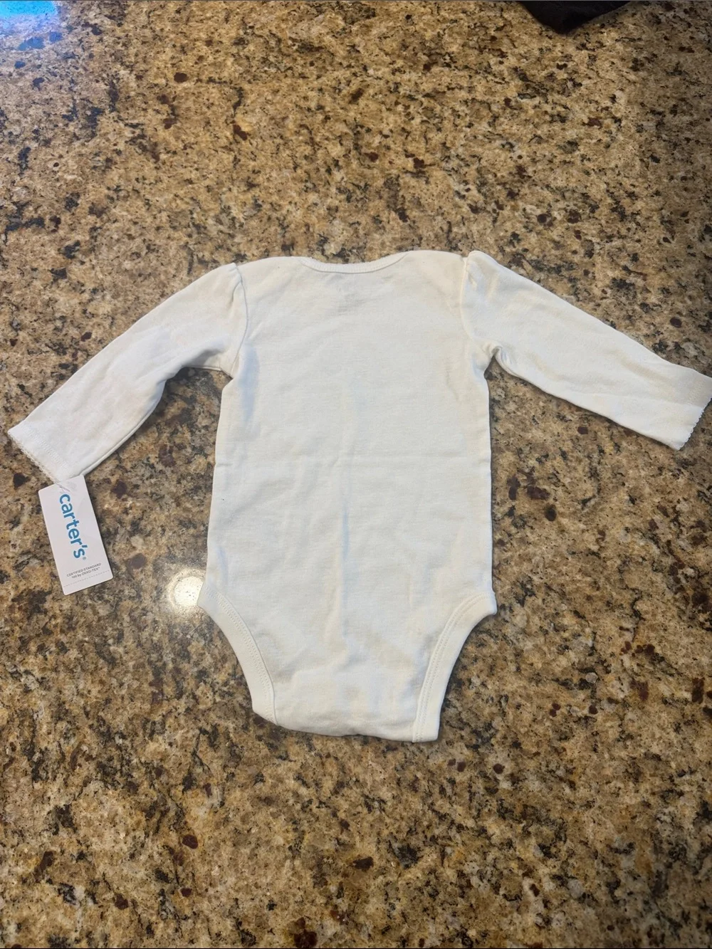 Carter's White Long-Sleeve Bodysuit with Green Clover